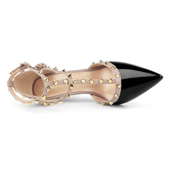 Studded Ankle Strap High Heels Stilettos Pumps Sz 8.5 Dress Shoes Formal Wedding - Picture 4 of 16